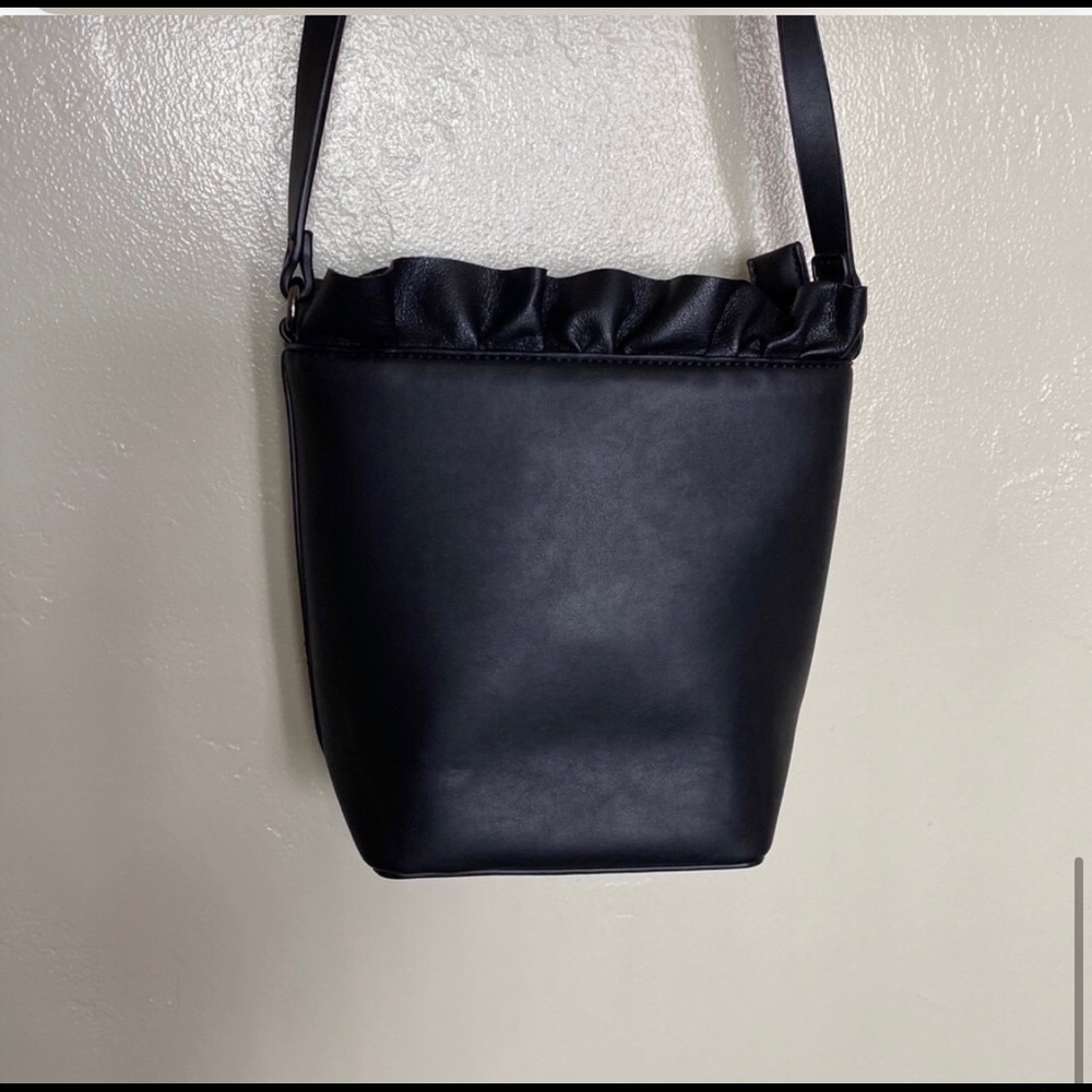 Betsey Johnson Ruffle Crossbody Bucket Bag